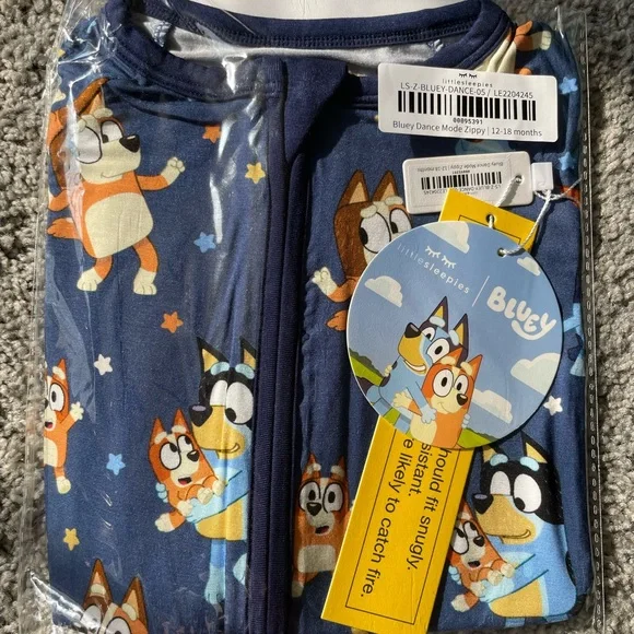Little Sleepies Bluey Dance Mode Zippy NWT (never removed from plastic)
